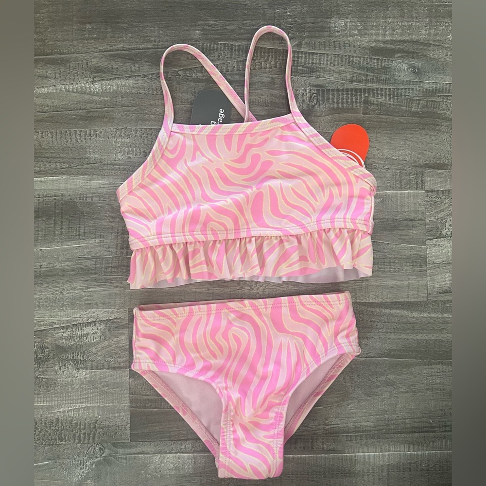 XS 4-5 Pink Zebra Print Swim Set